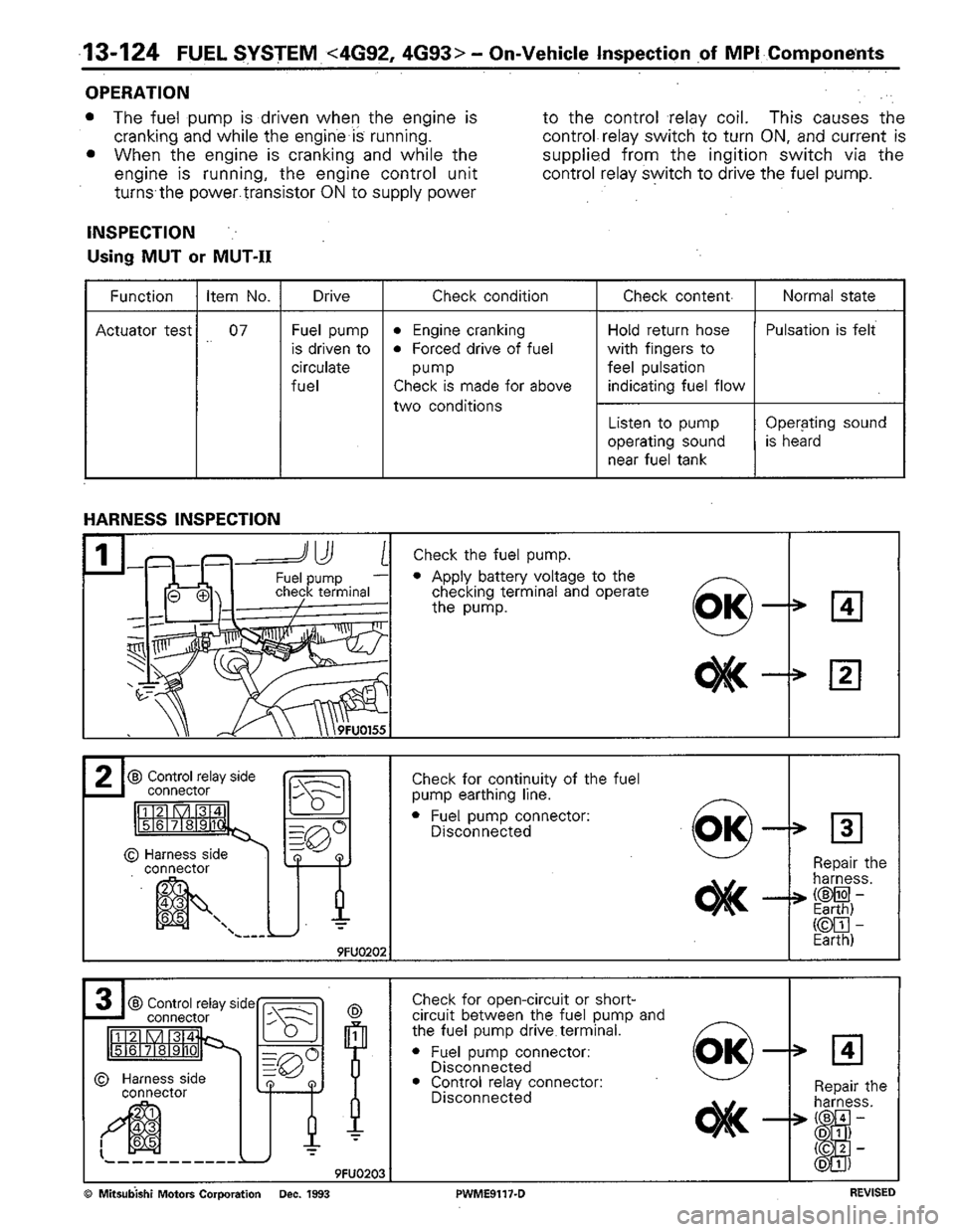 MITSUBISHI COLT 1992  Workshop Manual 