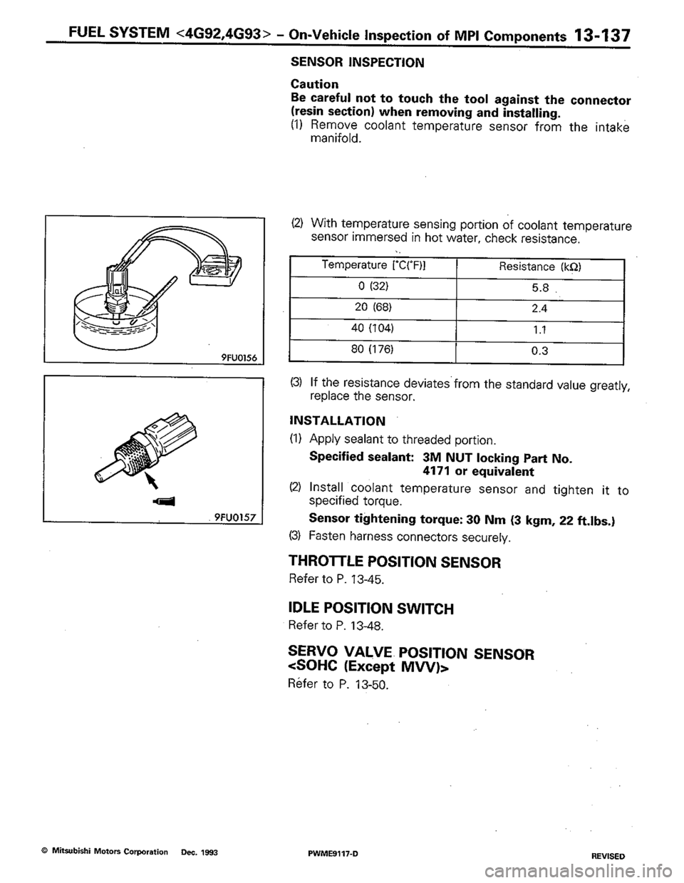 MITSUBISHI COLT 1992 Workshop Manual MITSUBISHI COLT 1992 Workshop Manual