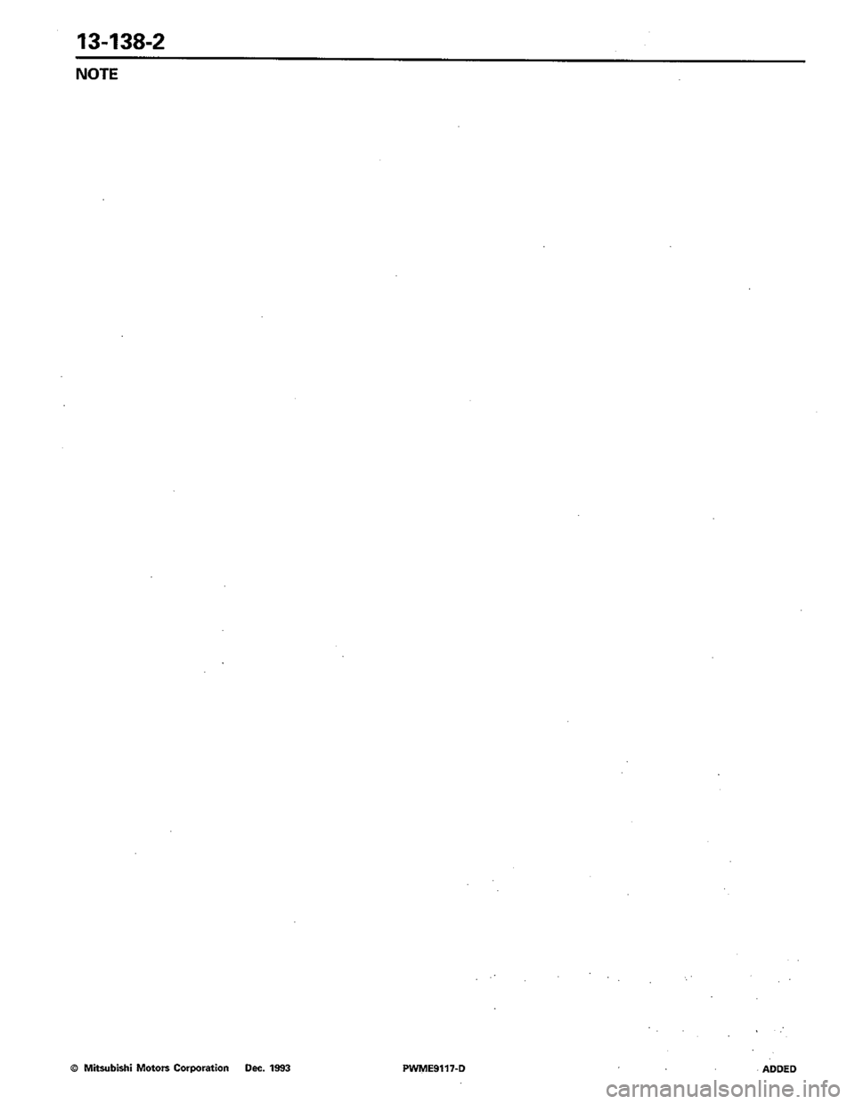 MITSUBISHI COLT 1992  Workshop Manual 