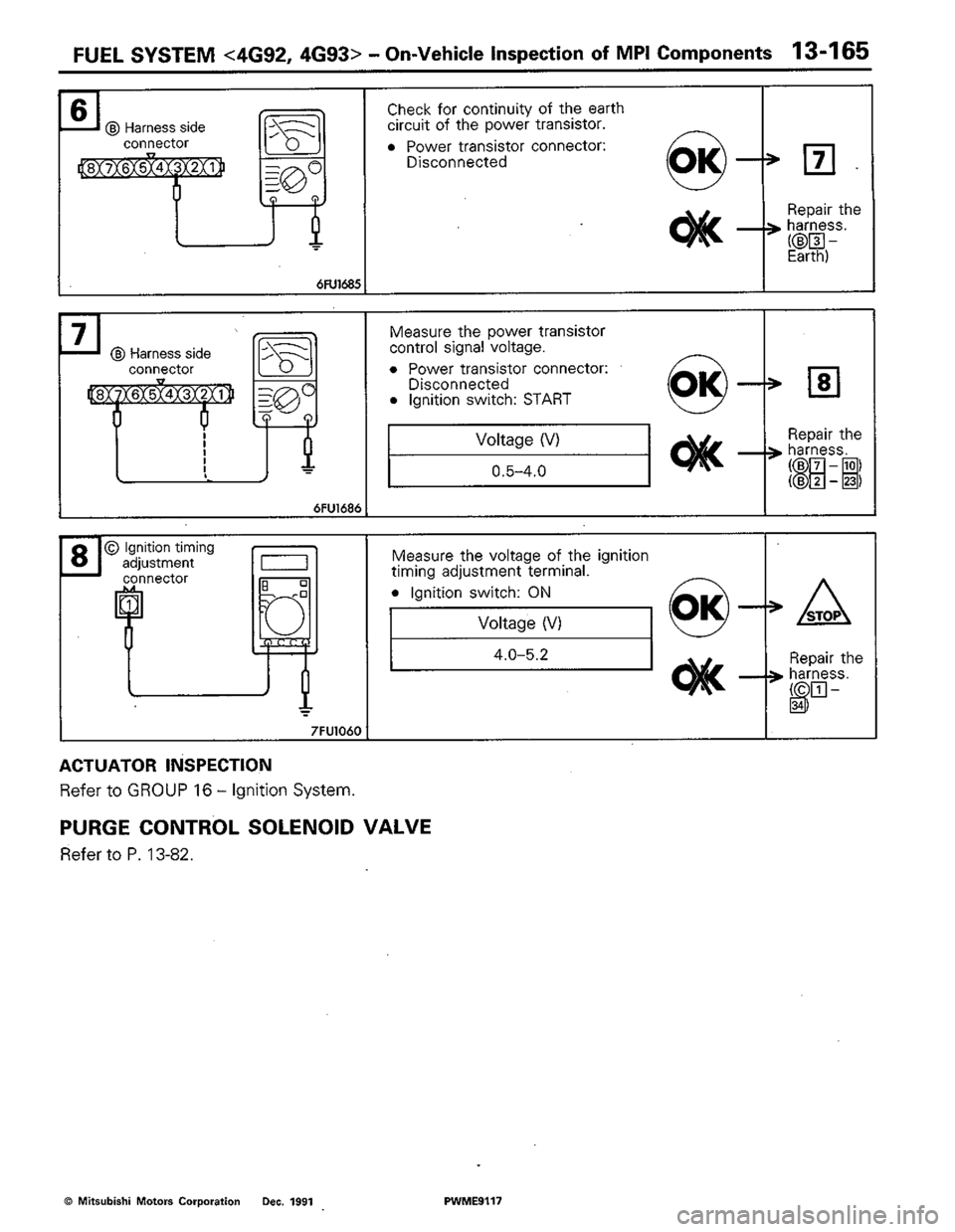 MITSUBISHI COLT 1992  Workshop Manual 