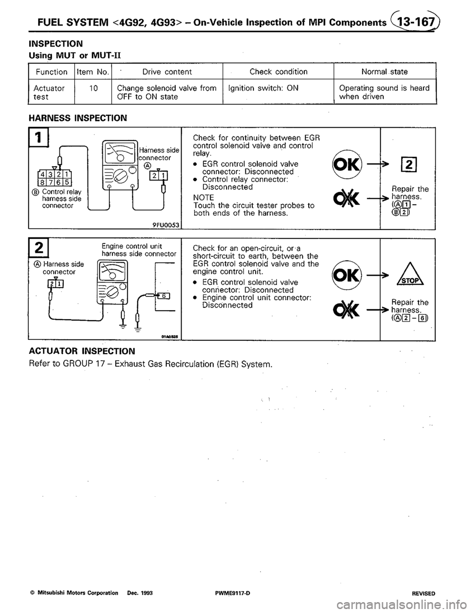 MITSUBISHI COLT 1992  Workshop Manual 
