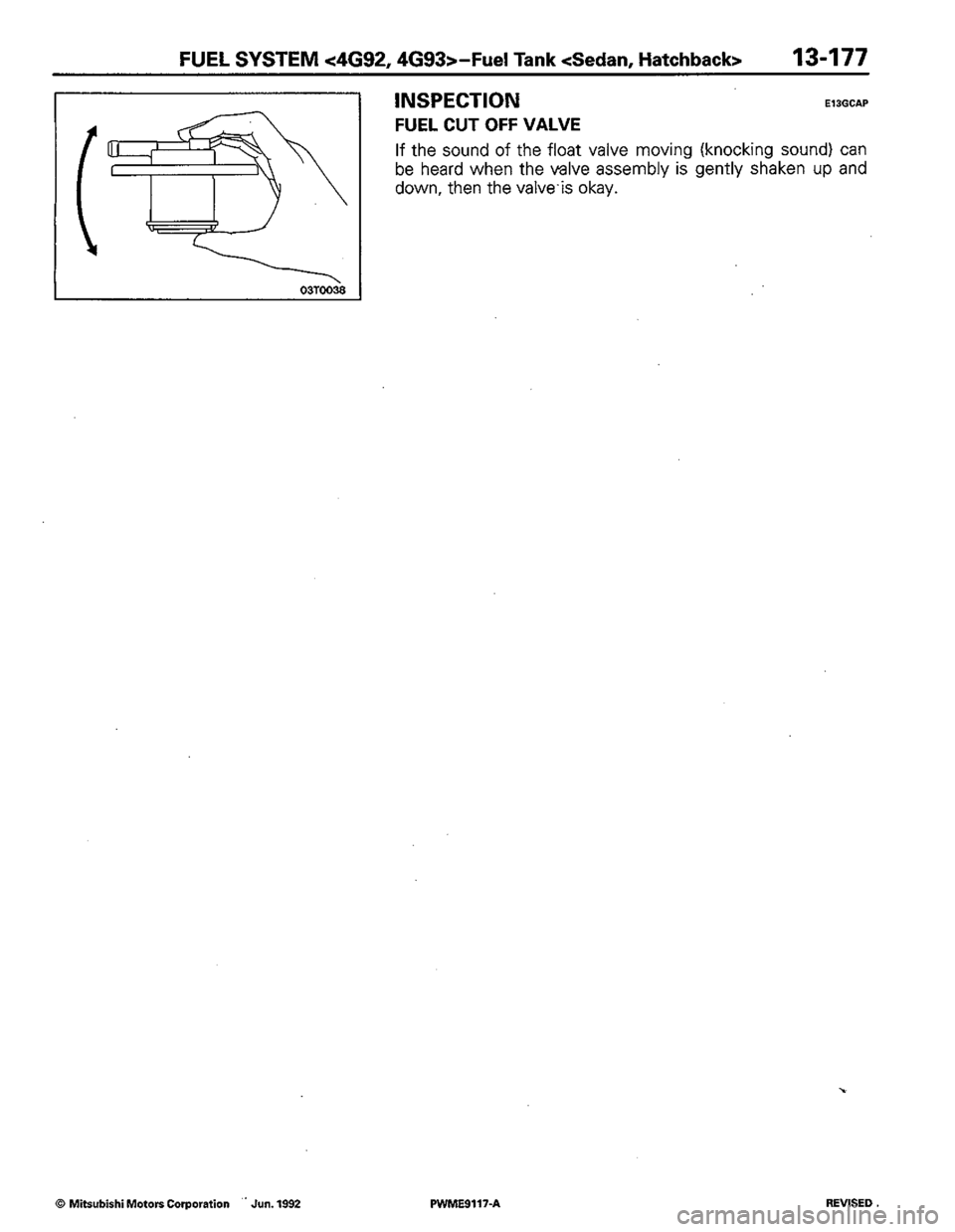 MITSUBISHI COLT 1992 Workshop Manual MITSUBISHI COLT 1992 Workshop Manual