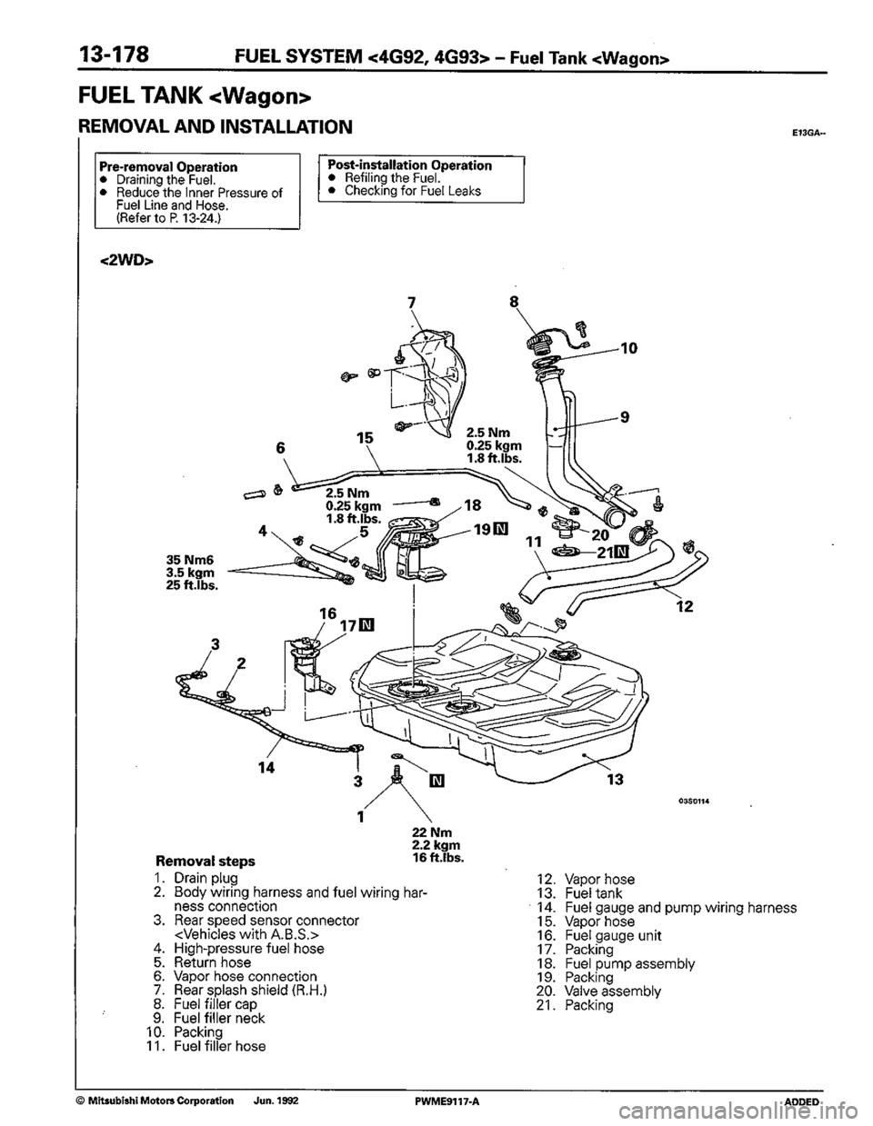 MITSUBISHI COLT 1992 Workshop Manual MITSUBISHI COLT 1992 Workshop Manual