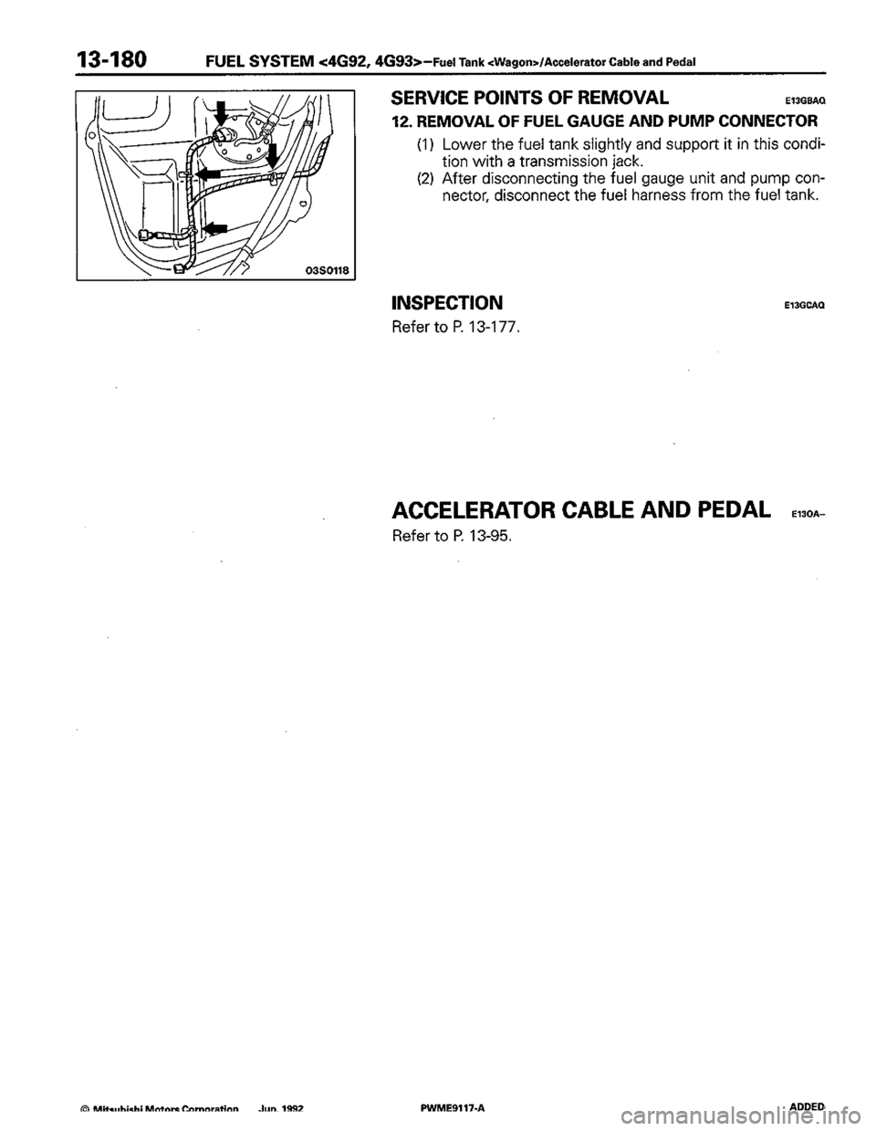 MITSUBISHI COLT 1992 Workshop Manual MITSUBISHI COLT 1992 Workshop Manual