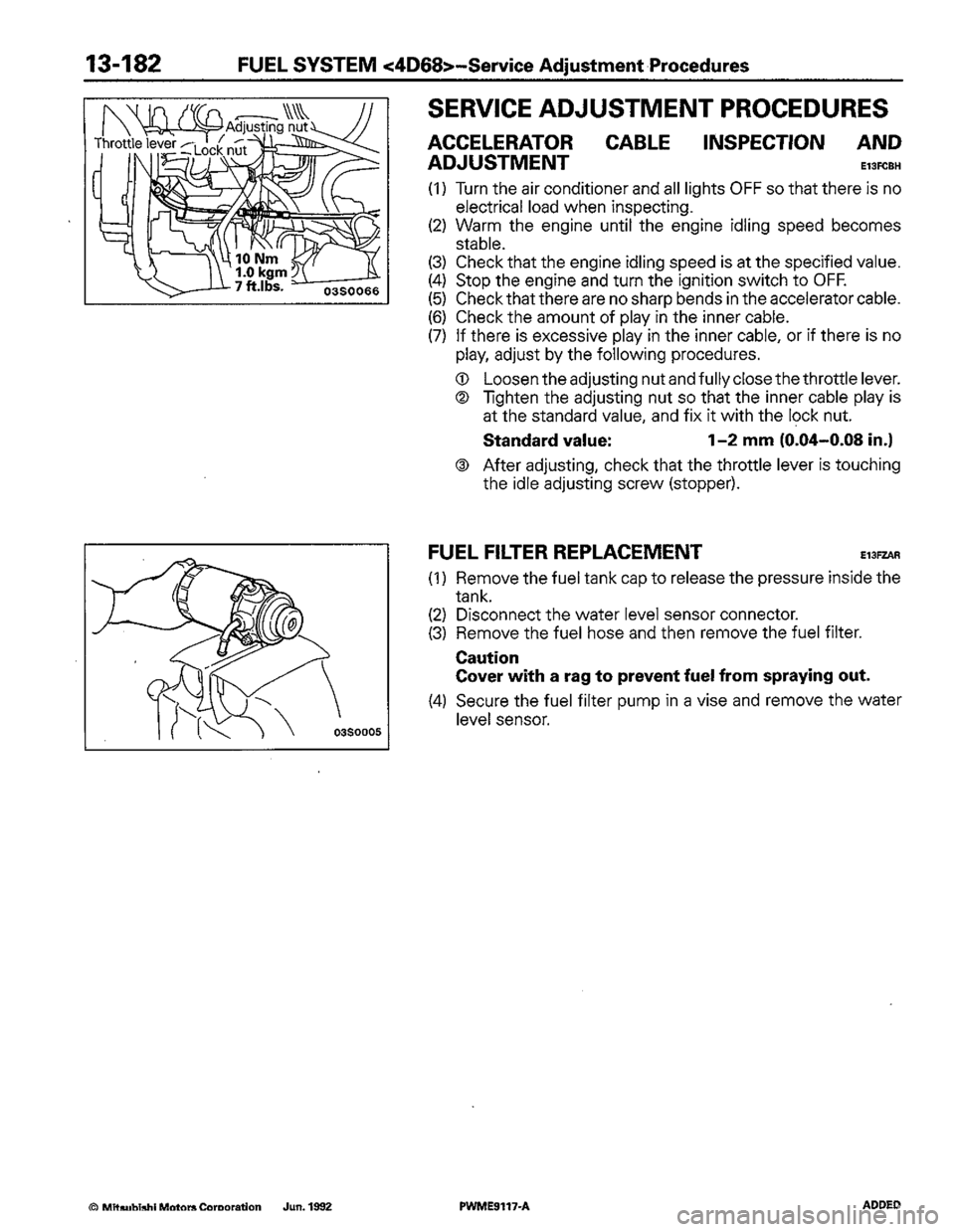 MITSUBISHI COLT 1992 Workshop Manual MITSUBISHI COLT 1992 Workshop Manual