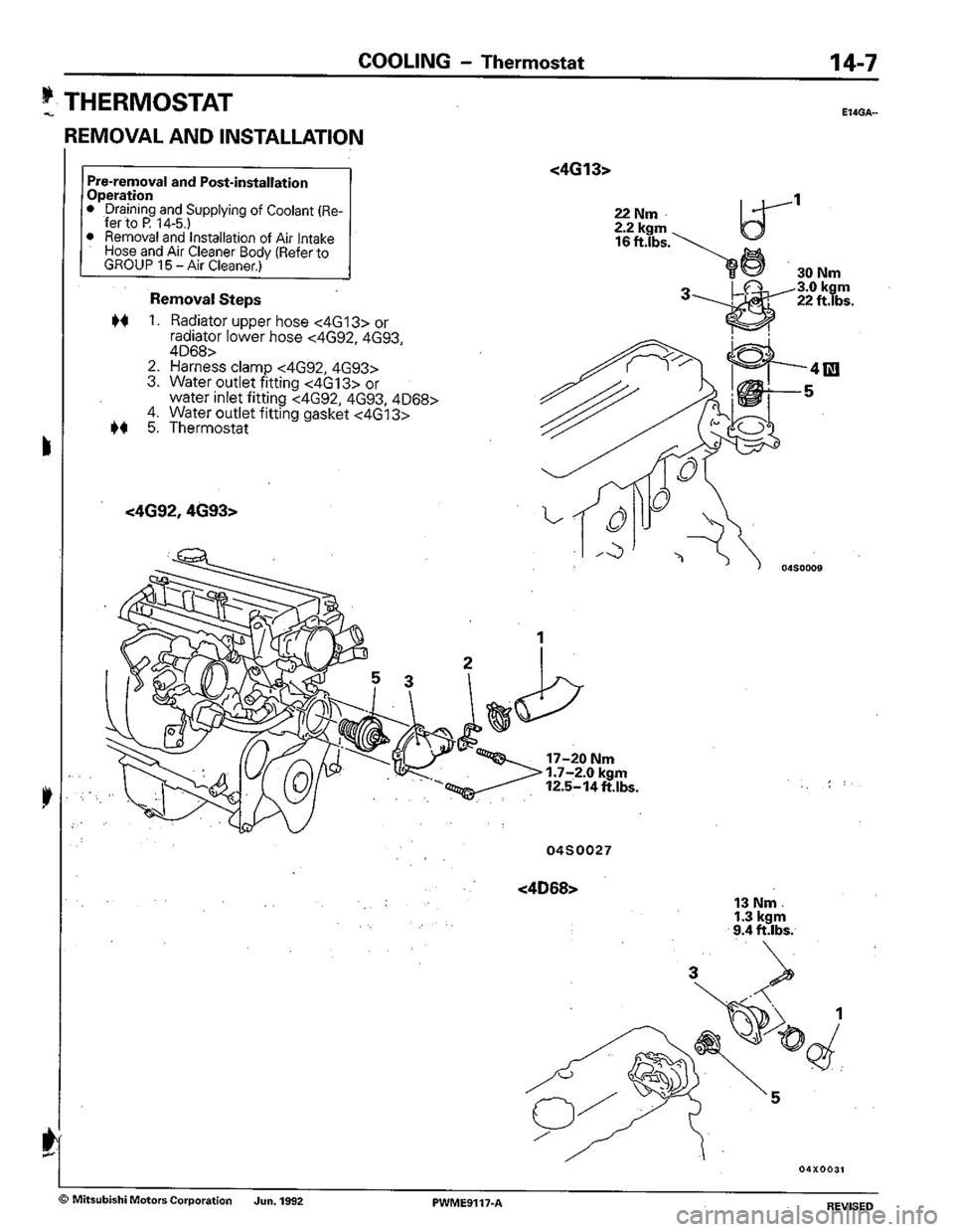 MITSUBISHI COLT 1992 Workshop Manual MITSUBISHI COLT 1992 Workshop Manual