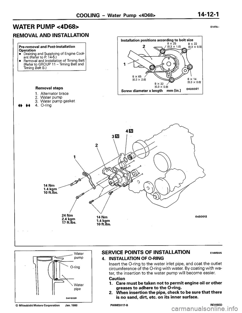MITSUBISHI COLT 1992 Workshop Manual MITSUBISHI COLT 1992 Workshop Manual