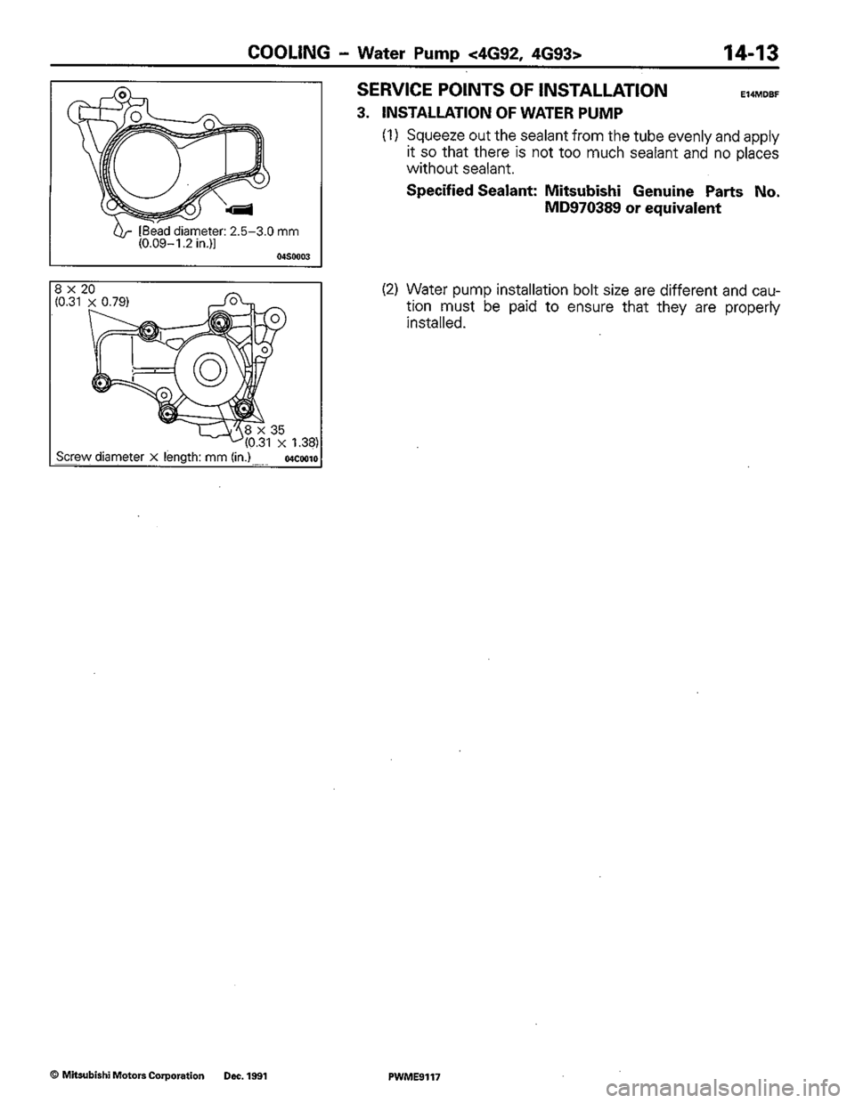 MITSUBISHI COLT 1992 Workshop Manual MITSUBISHI COLT 1992 Workshop Manual