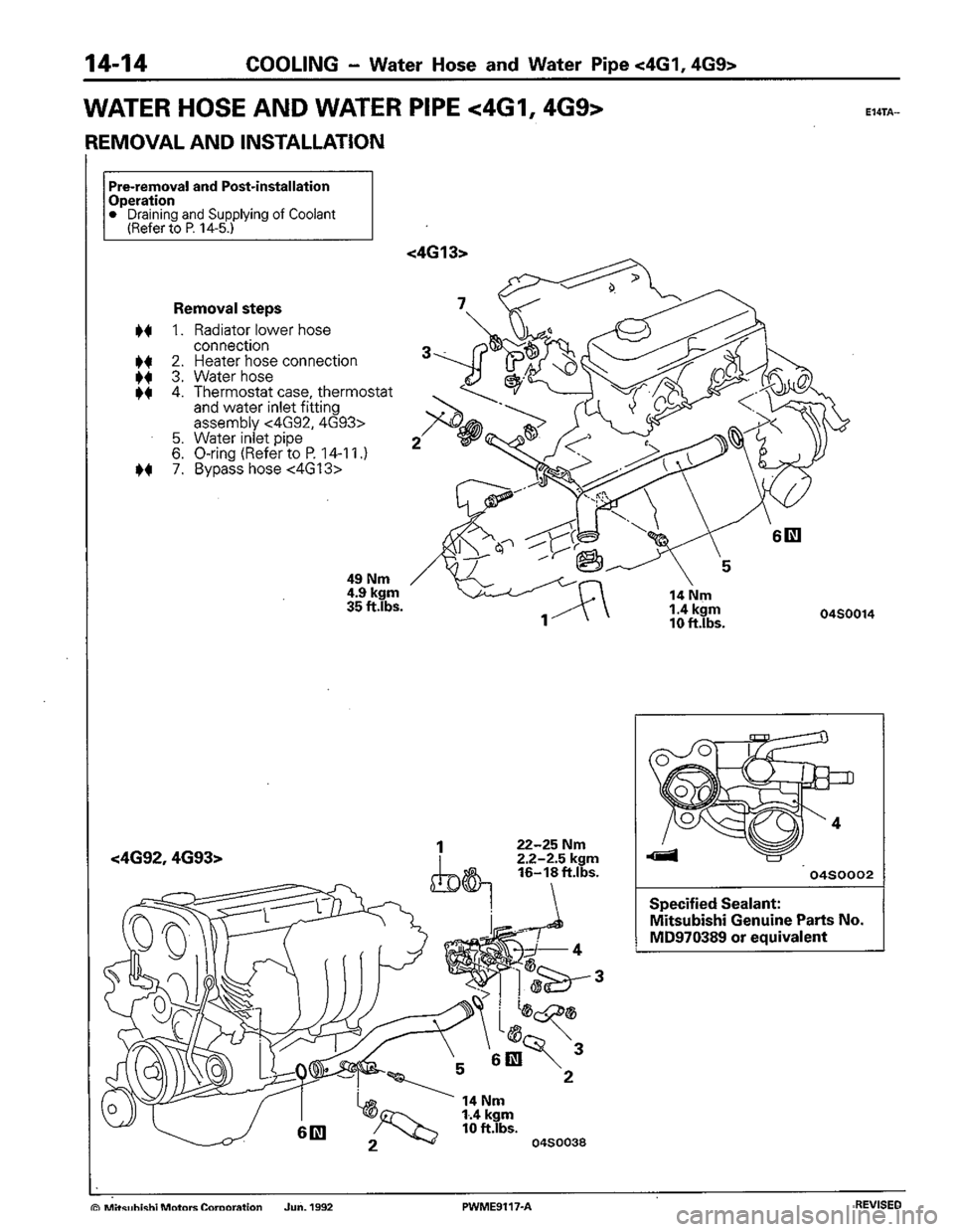 MITSUBISHI COLT 1992 Workshop Manual MITSUBISHI COLT 1992 Workshop Manual