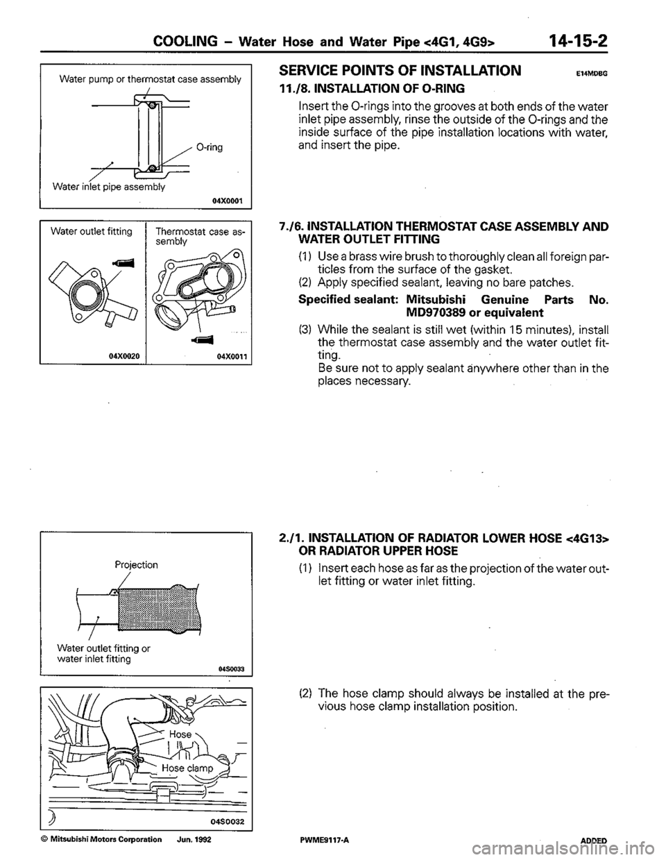 MITSUBISHI COLT 1992 Workshop Manual MITSUBISHI COLT 1992 Workshop Manual