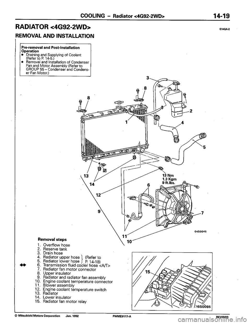 MITSUBISHI COLT 1992 Workshop Manual MITSUBISHI COLT 1992 Workshop Manual