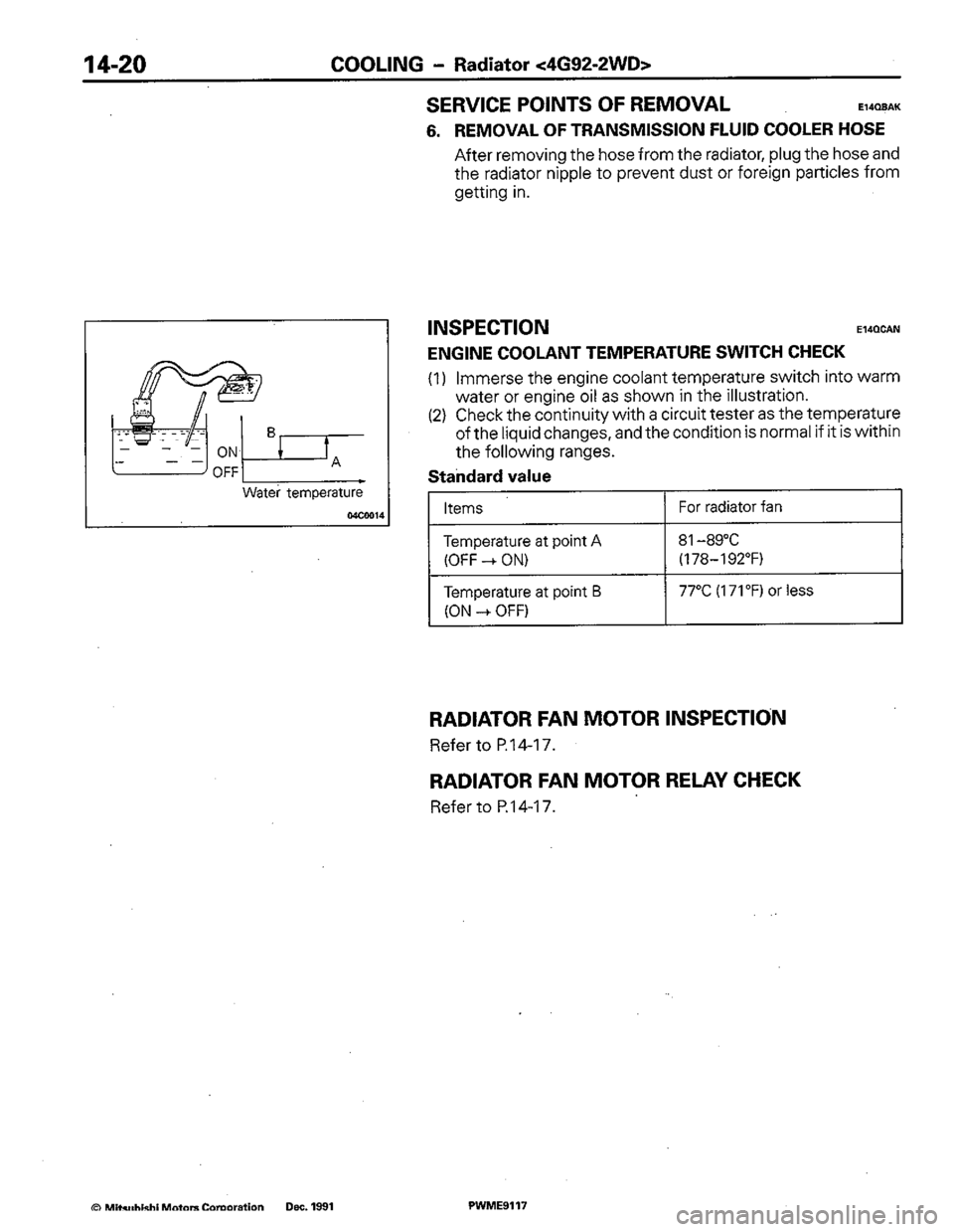 MITSUBISHI COLT 1992 Workshop Manual MITSUBISHI COLT 1992 Workshop Manual