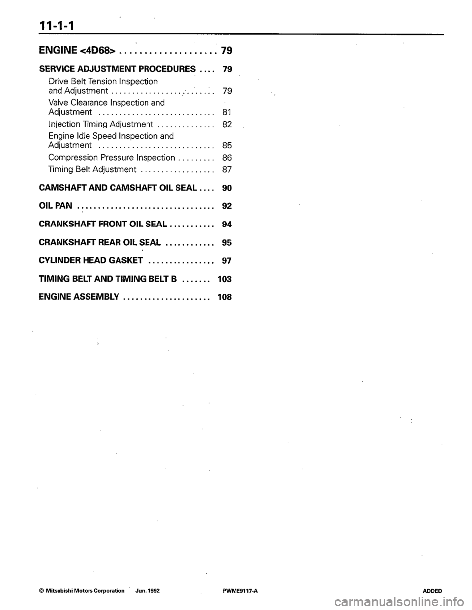 MITSUBISHI COLT 1992 Service Manual MITSUBISHI COLT 1992 Service Manual