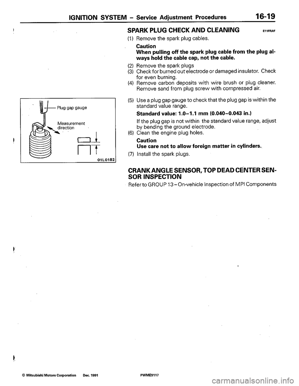 MITSUBISHI COLT 1992 Workshop Manual MITSUBISHI COLT 1992 Workshop Manual