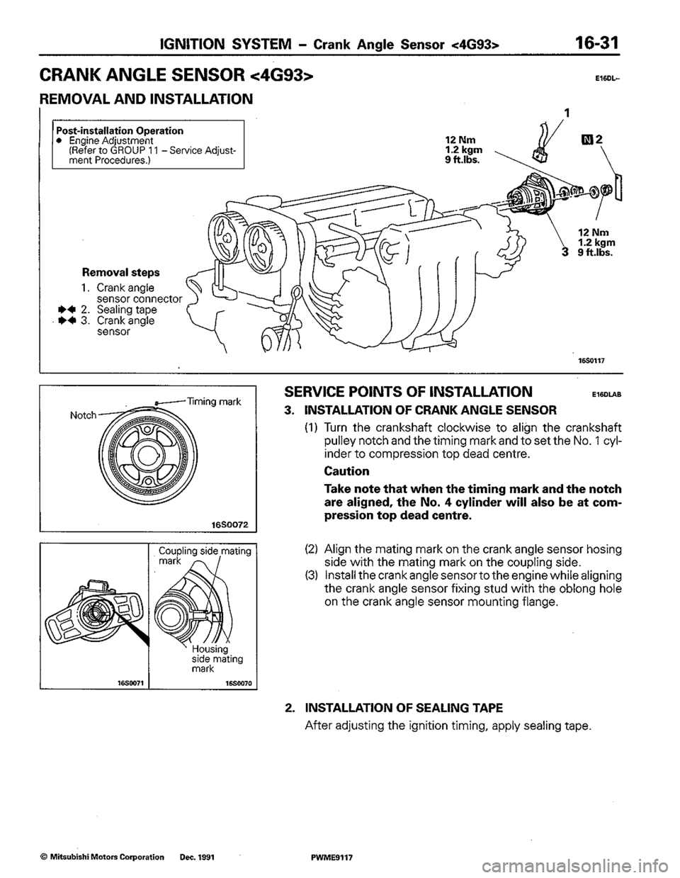 MITSUBISHI COLT 1992 Workshop Manual MITSUBISHI COLT 1992 Workshop Manual