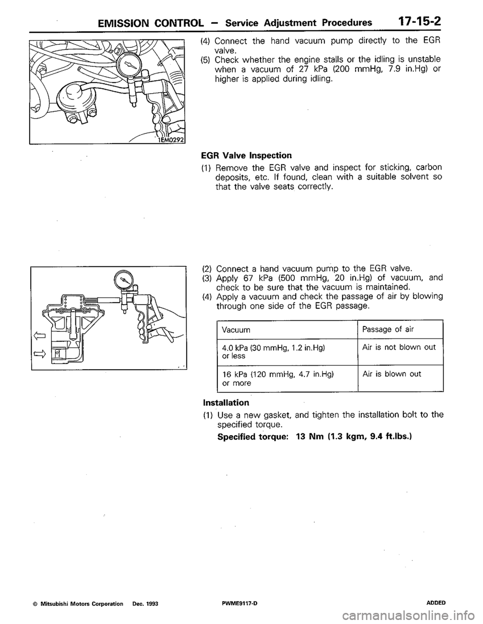 MITSUBISHI COLT 1992 Workshop Manual MITSUBISHI COLT 1992 Workshop Manual