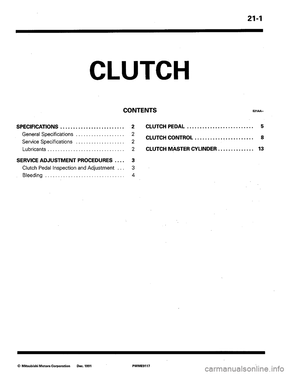 MITSUBISHI COLT 1992 Workshop Manual MITSUBISHI COLT 1992 Workshop Manual