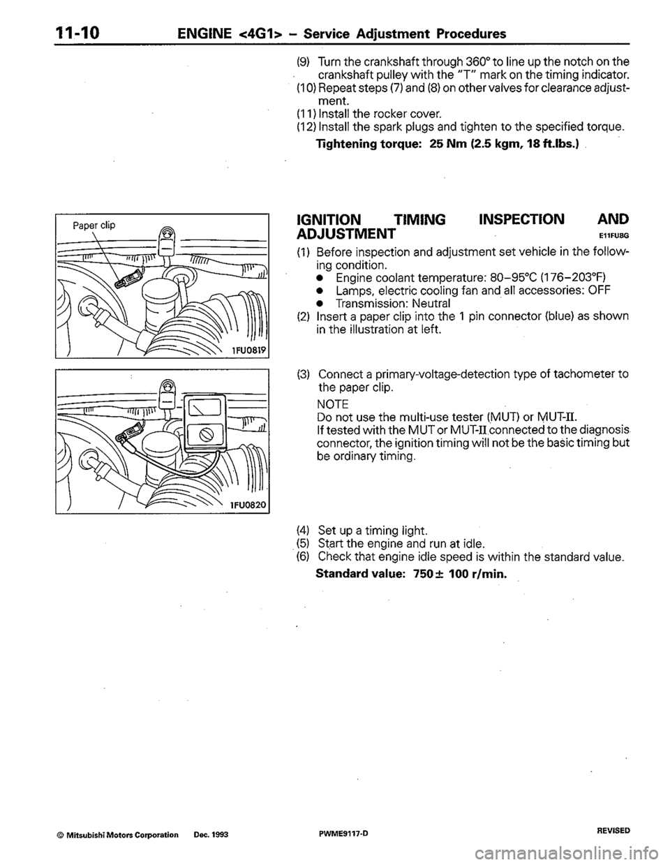 MITSUBISHI COLT 1992 Repair Manual MITSUBISHI COLT 1992 Repair Manual