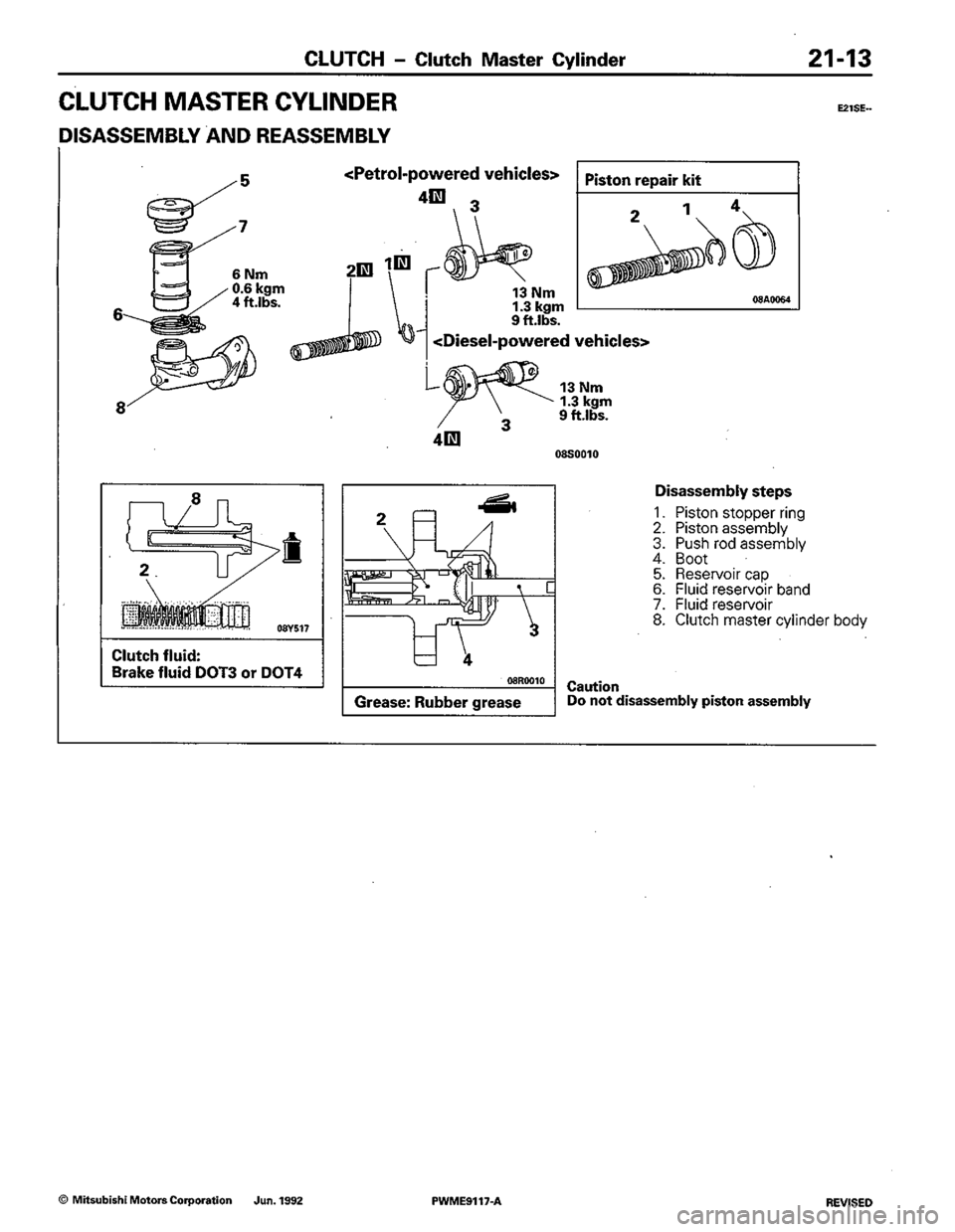 MITSUBISHI COLT 1992 Workshop Manual MITSUBISHI COLT 1992 Workshop Manual
