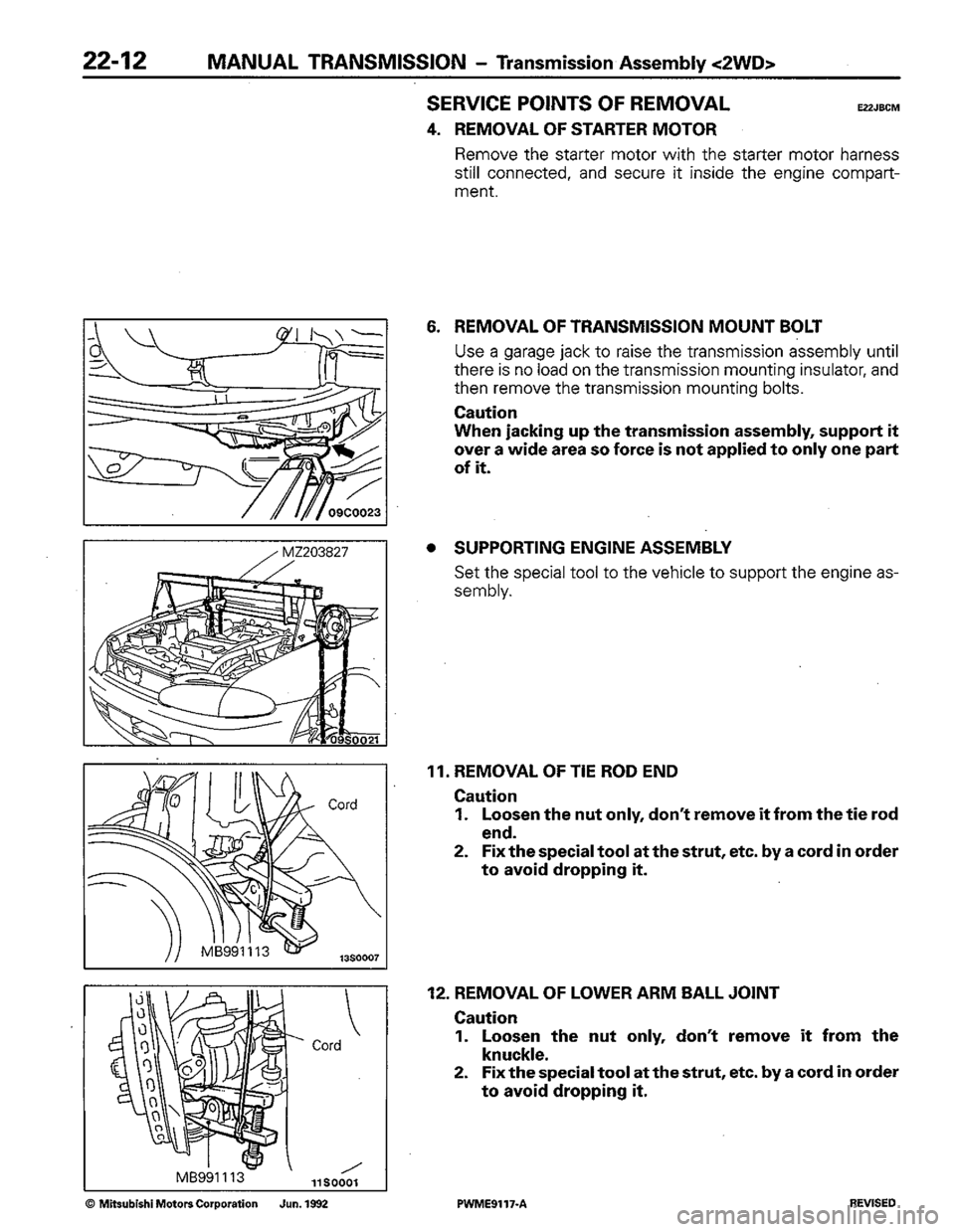 MITSUBISHI COLT 1992 Workshop Manual MITSUBISHI COLT 1992 Workshop Manual