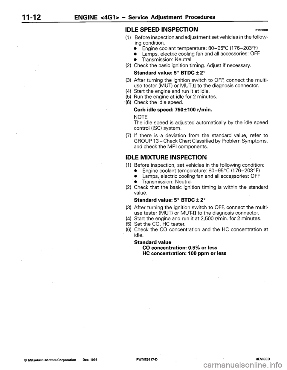MITSUBISHI COLT 1992 Repair Manual MITSUBISHI COLT 1992 Repair Manual