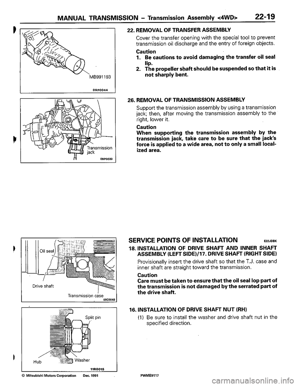 MITSUBISHI COLT 1992 Workshop Manual MITSUBISHI COLT 1992 Workshop Manual