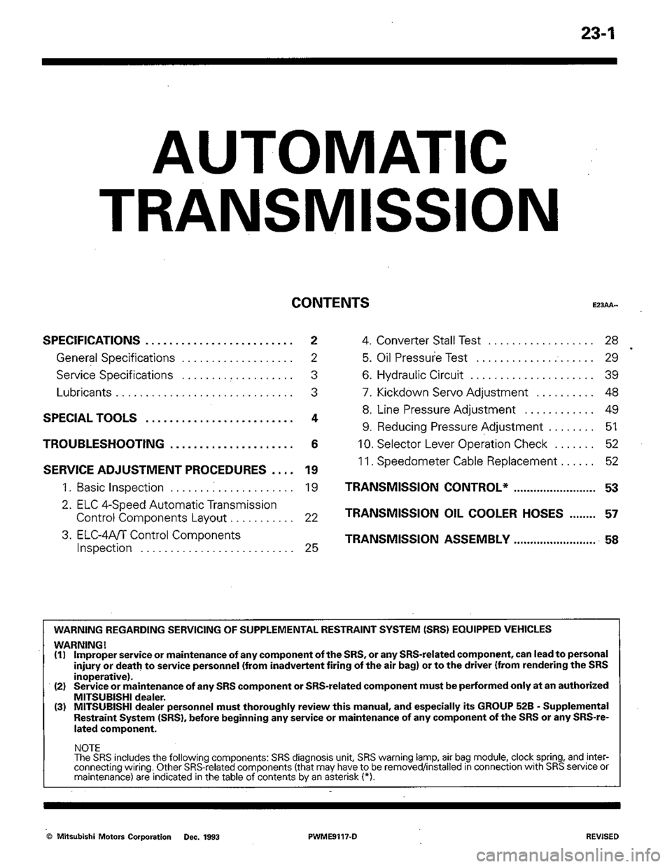 MITSUBISHI COLT 1992 Workshop Manual MITSUBISHI COLT 1992 Workshop Manual