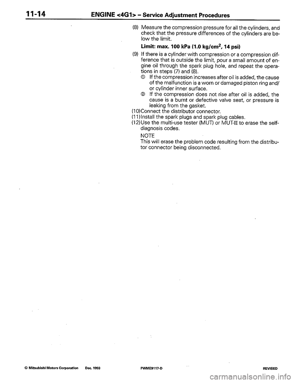 MITSUBISHI COLT 1992 Repair Manual MITSUBISHI COLT 1992 Repair Manual