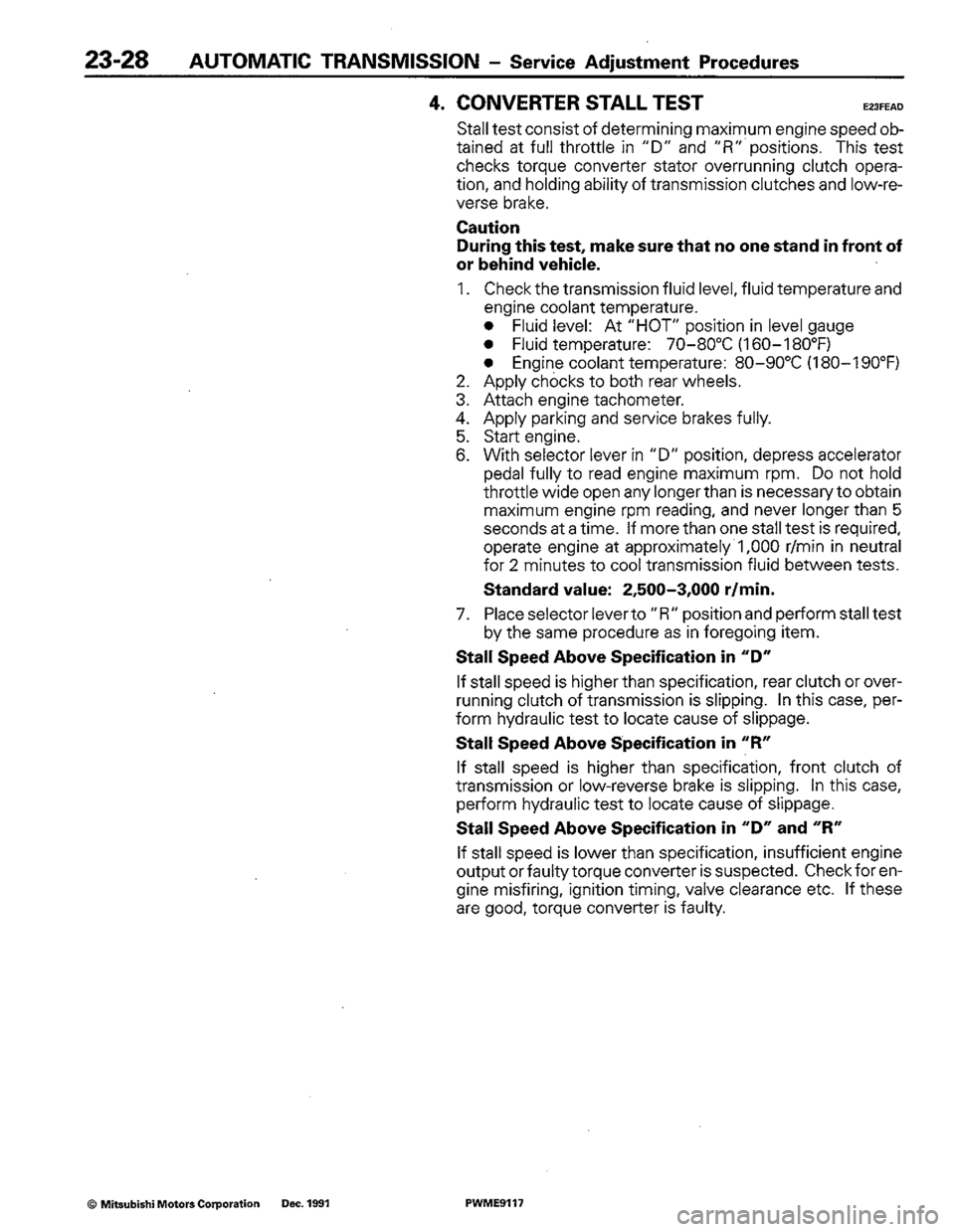 MITSUBISHI COLT 1992 Workshop Manual MITSUBISHI COLT 1992 Workshop Manual