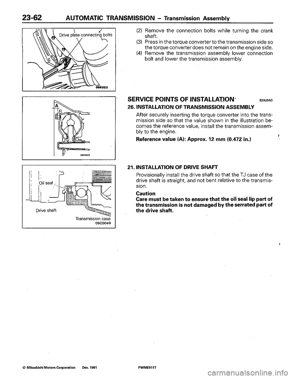MITSUBISHI COLT 1992 Workshop Manual MITSUBISHI COLT 1992 Workshop Manual