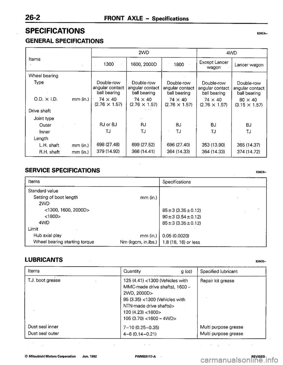 MITSUBISHI COLT 1992 Workshop Manual MITSUBISHI COLT 1992 Workshop Manual