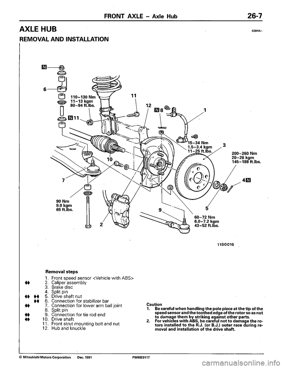 MITSUBISHI COLT 1992 Workshop Manual MITSUBISHI COLT 1992 Workshop Manual