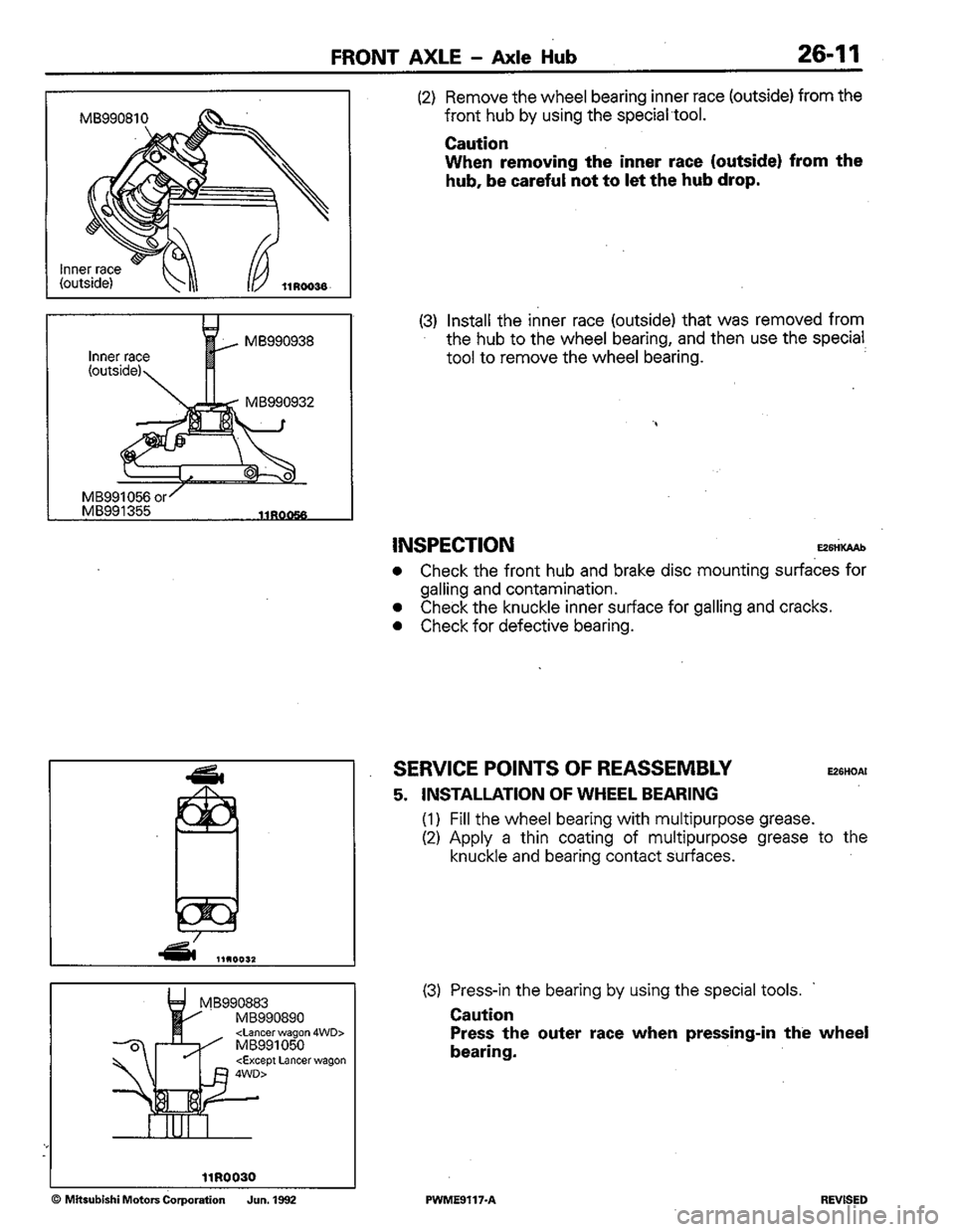 MITSUBISHI COLT 1992 Workshop Manual MITSUBISHI COLT 1992 Workshop Manual