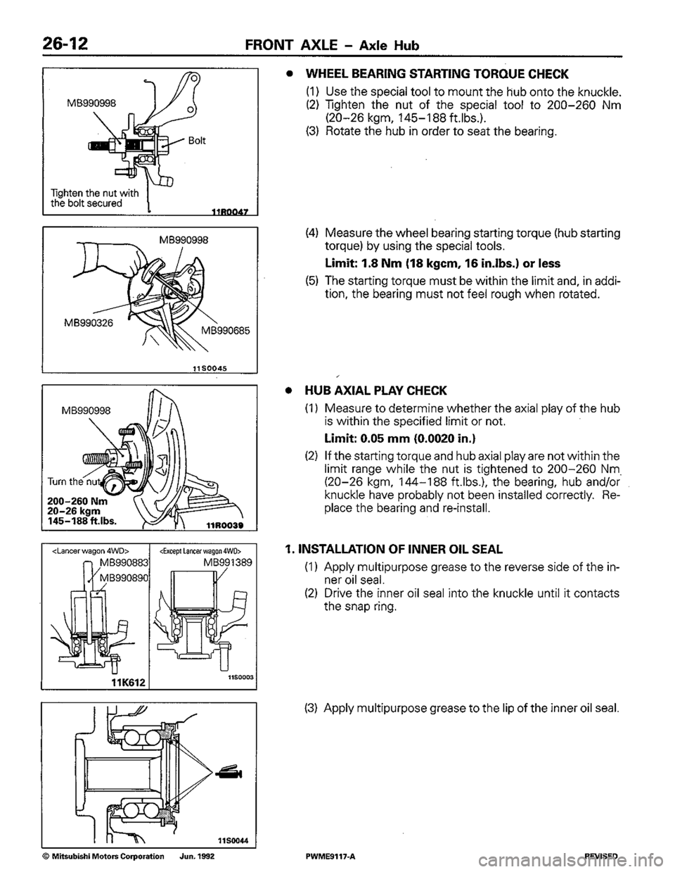 MITSUBISHI COLT 1992 Workshop Manual MITSUBISHI COLT 1992 Workshop Manual