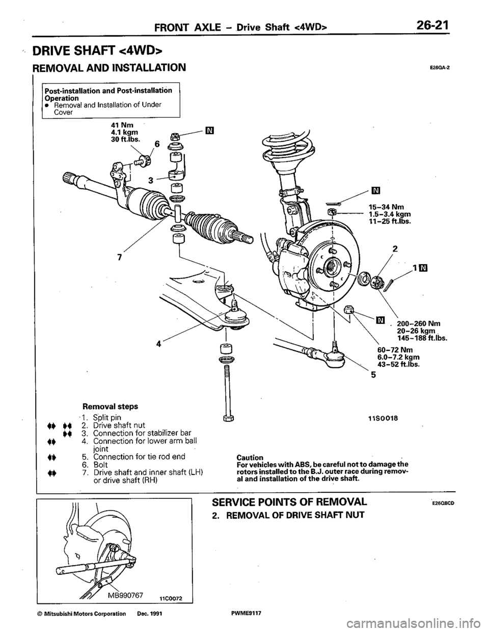 MITSUBISHI COLT 1992 Workshop Manual MITSUBISHI COLT 1992 Workshop Manual
