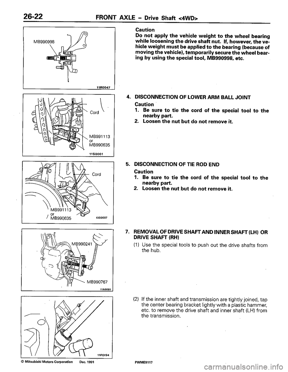 MITSUBISHI COLT 1992 Workshop Manual MITSUBISHI COLT 1992 Workshop Manual