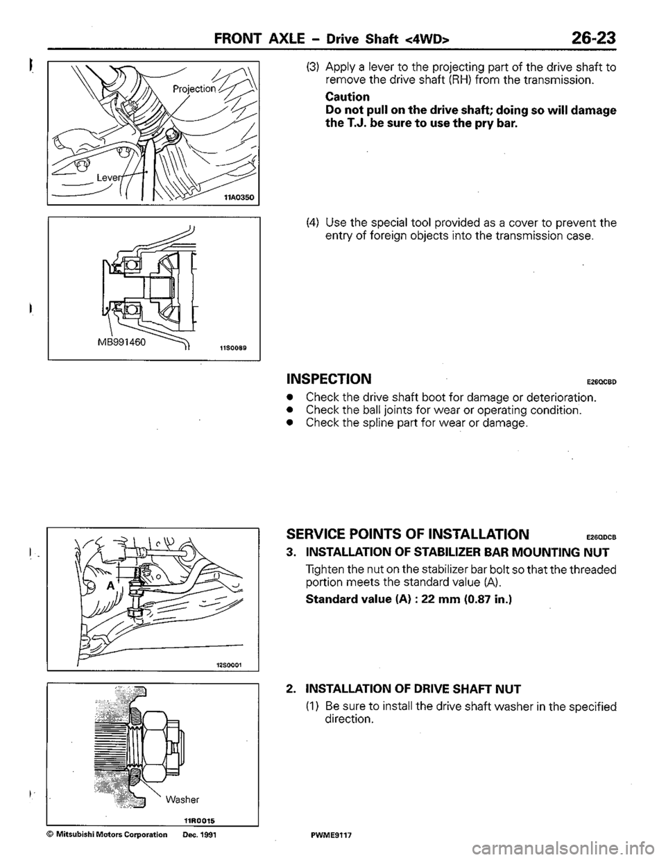MITSUBISHI COLT 1992 Workshop Manual MITSUBISHI COLT 1992 Workshop Manual