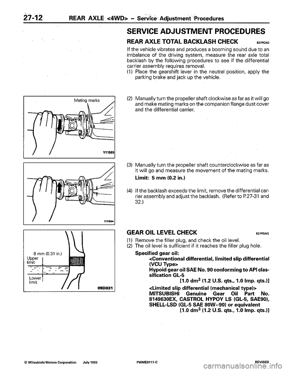 MITSUBISHI COLT 1992 Workshop Manual MITSUBISHI COLT 1992 Workshop Manual