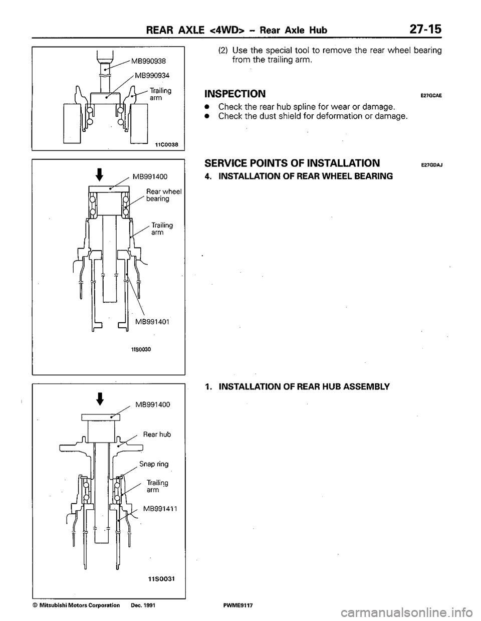 MITSUBISHI COLT 1992 Workshop Manual MITSUBISHI COLT 1992 Workshop Manual