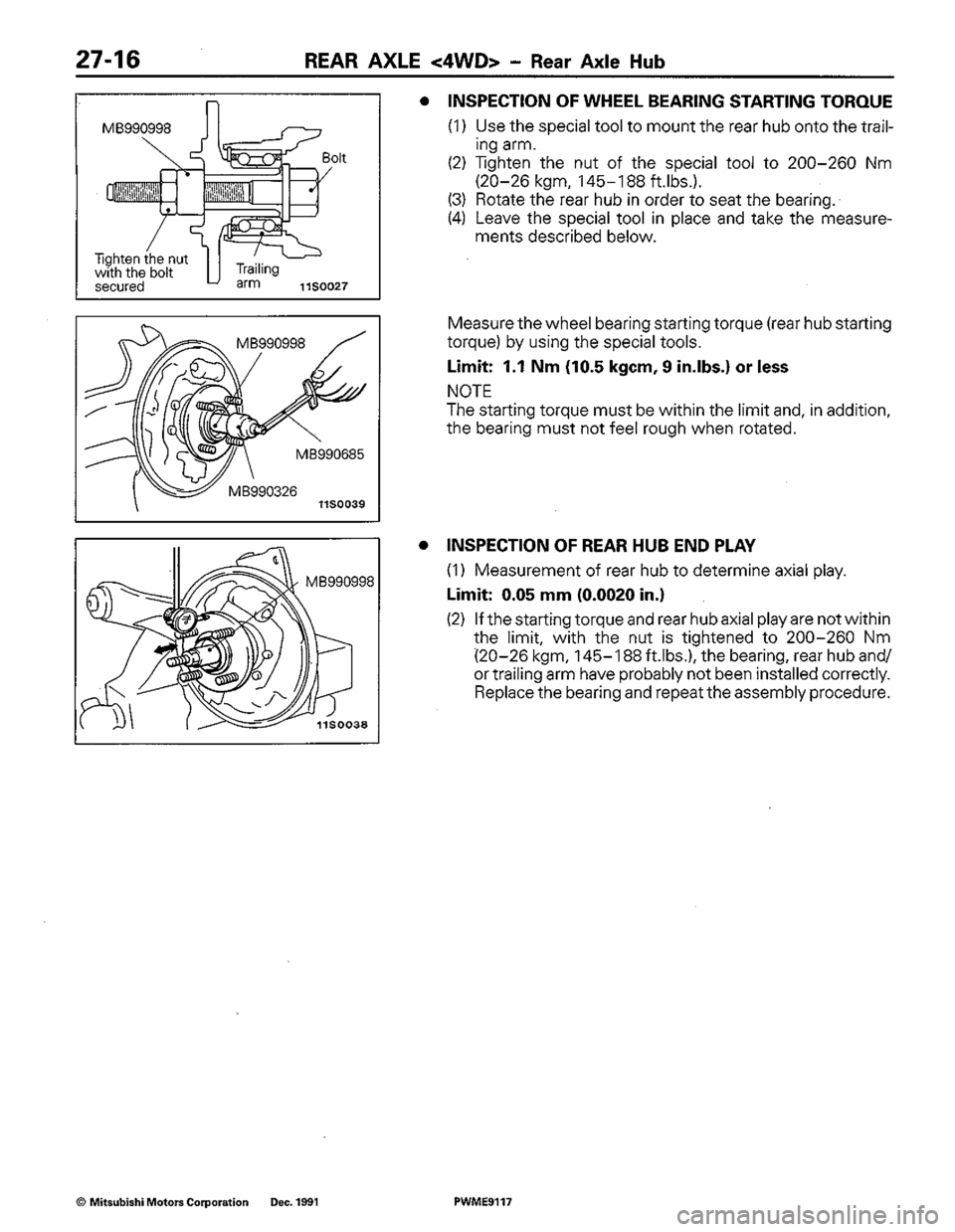 MITSUBISHI COLT 1992 Workshop Manual MITSUBISHI COLT 1992 Workshop Manual