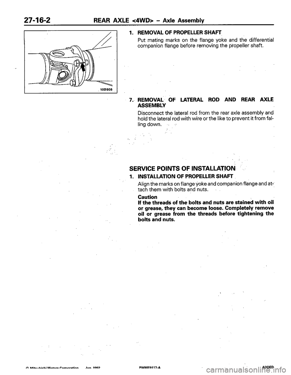 MITSUBISHI COLT 1992 Workshop Manual MITSUBISHI COLT 1992 Workshop Manual