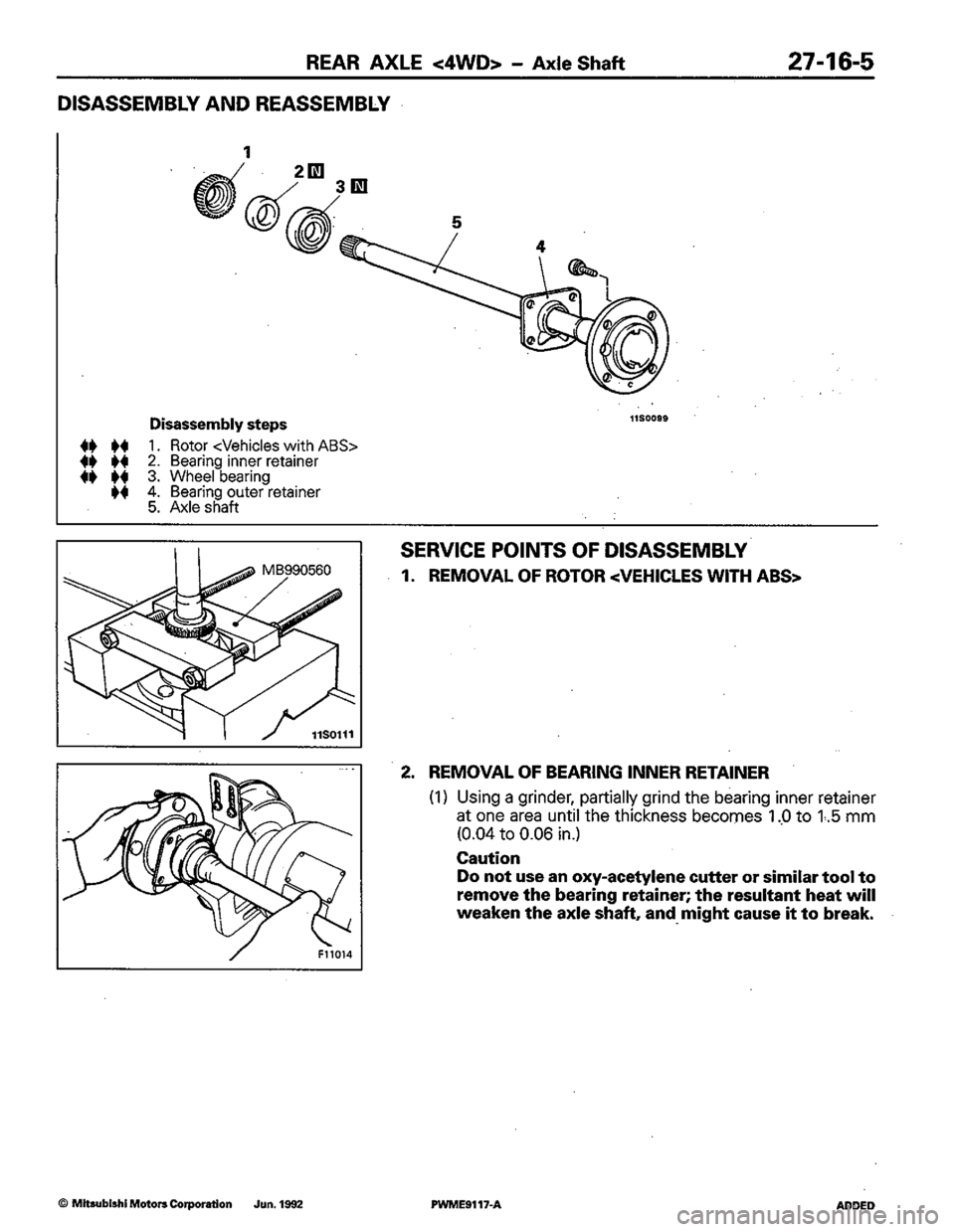 MITSUBISHI COLT 1992 Workshop Manual MITSUBISHI COLT 1992 Workshop Manual