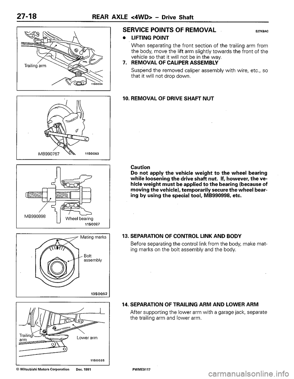 MITSUBISHI COLT 1992 Workshop Manual MITSUBISHI COLT 1992 Workshop Manual