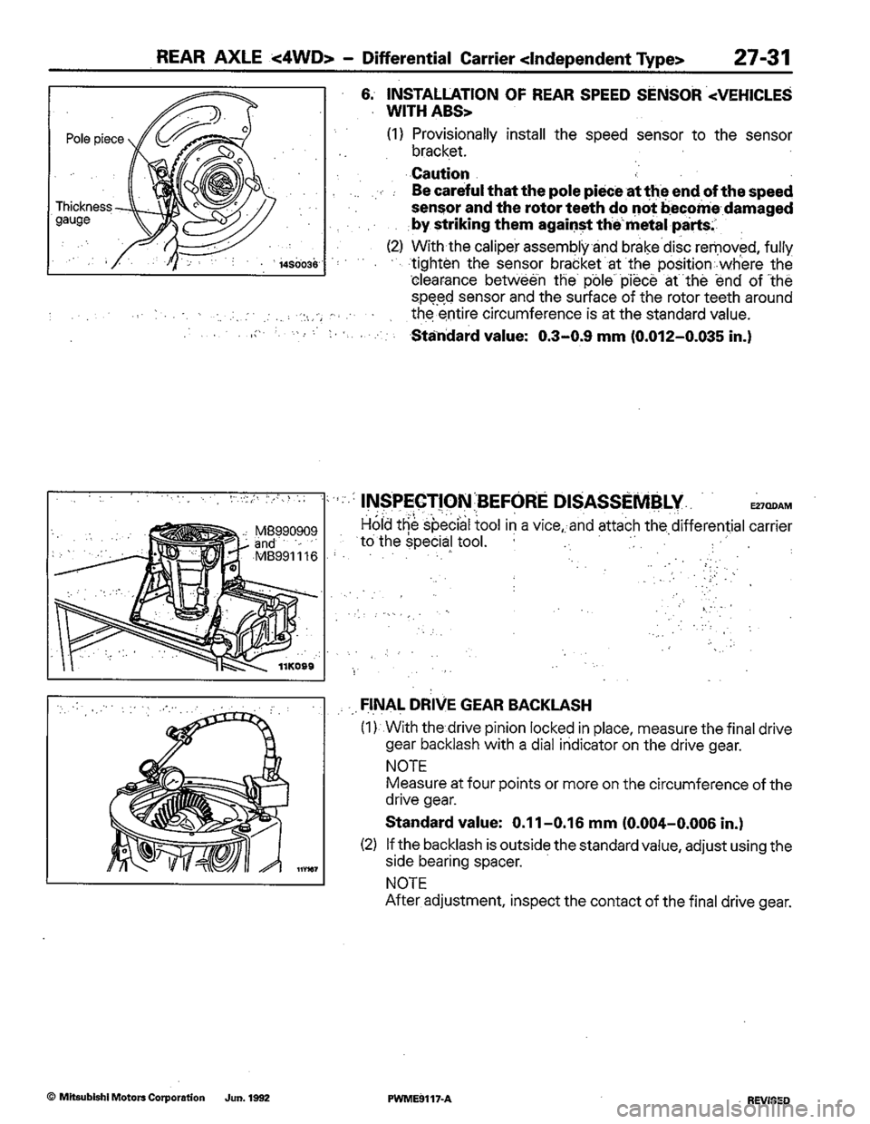MITSUBISHI COLT 1992 Workshop Manual MITSUBISHI COLT 1992 Workshop Manual
