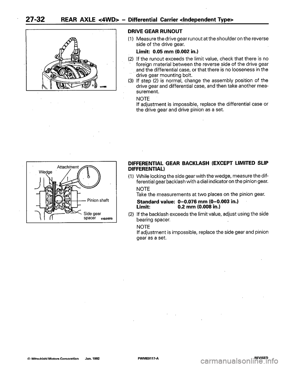MITSUBISHI COLT 1992 Workshop Manual MITSUBISHI COLT 1992 Workshop Manual