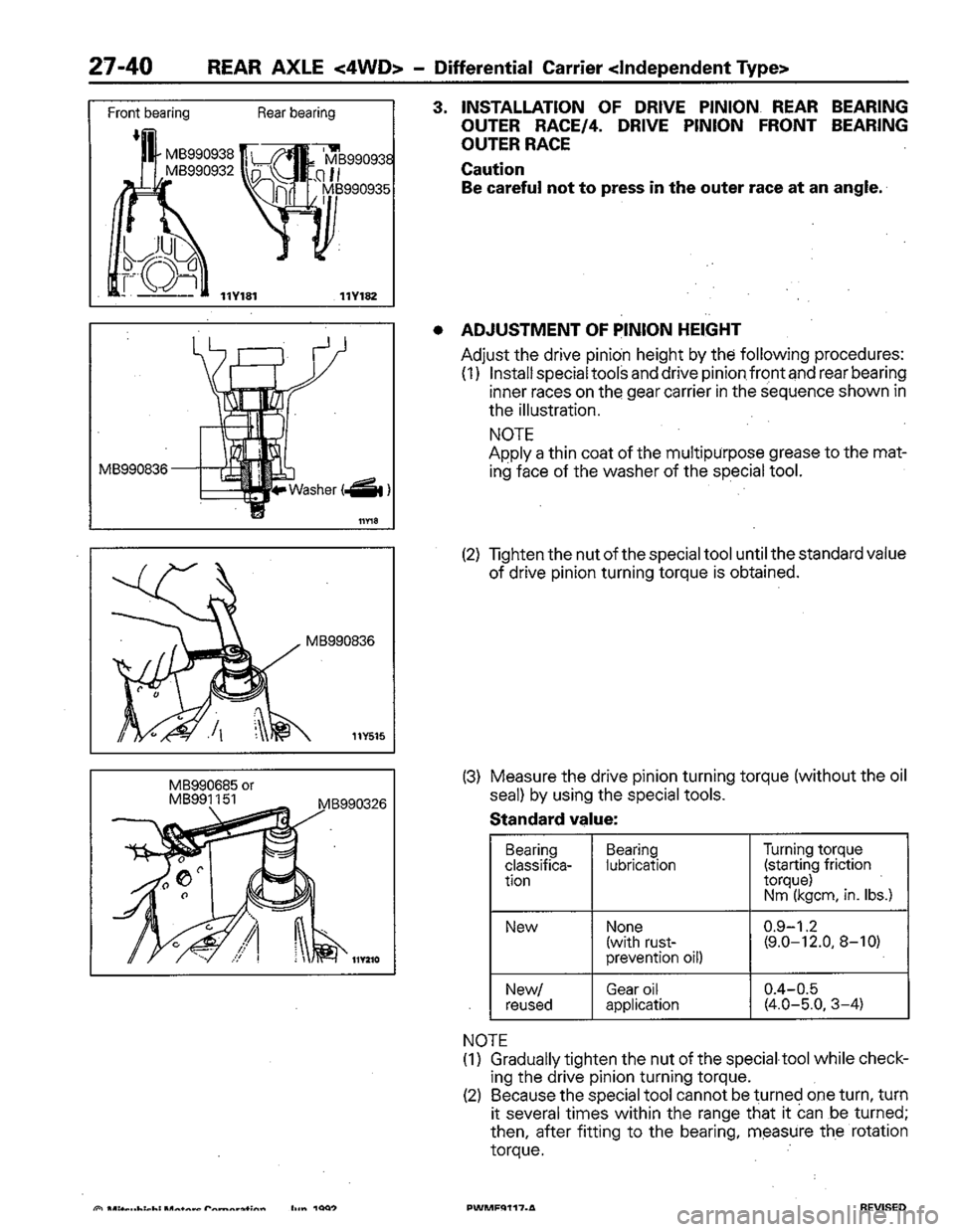 MITSUBISHI COLT 1992 Workshop Manual MITSUBISHI COLT 1992 Workshop Manual