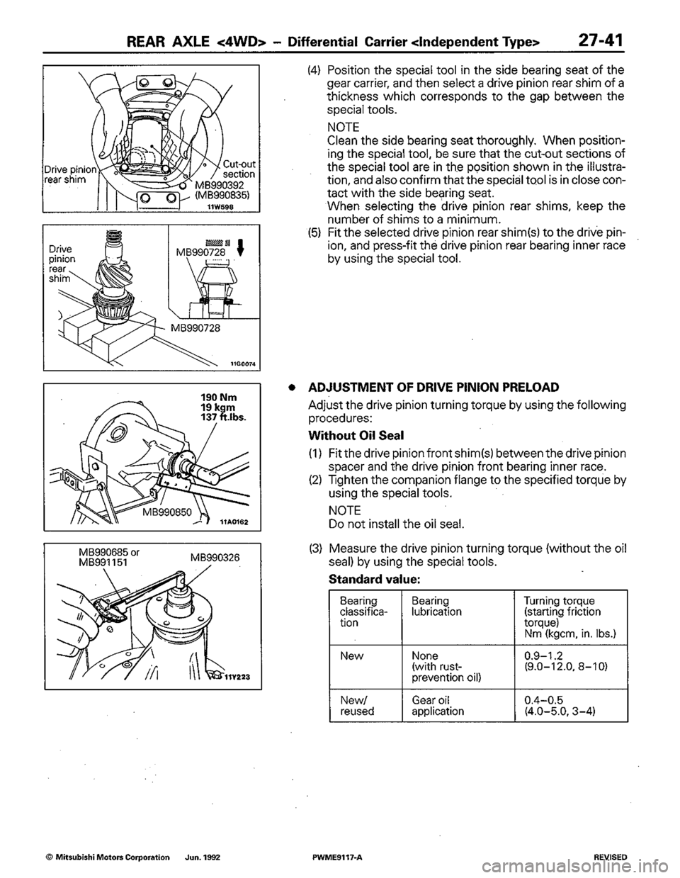 MITSUBISHI COLT 1992 Workshop Manual MITSUBISHI COLT 1992 Workshop Manual