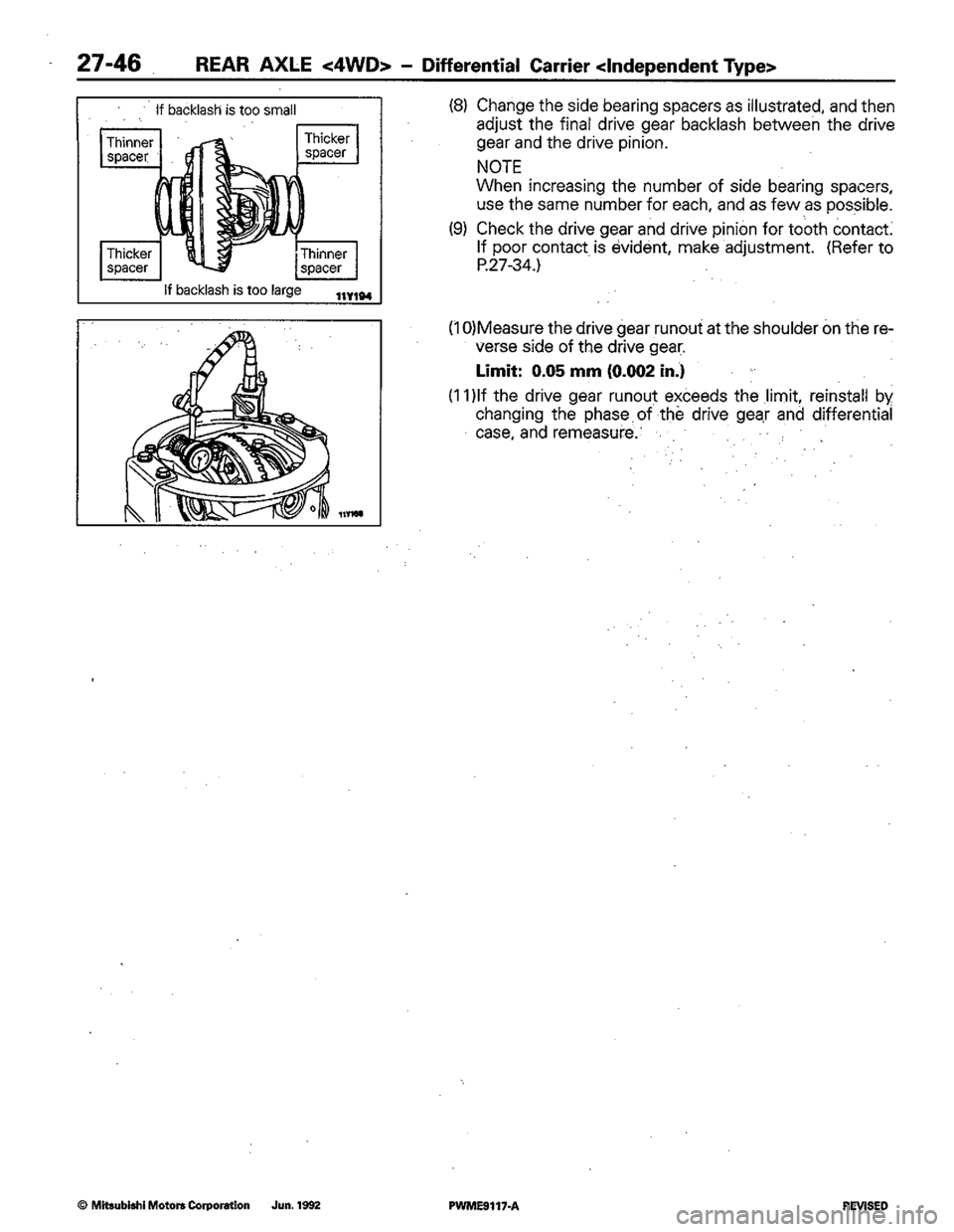 MITSUBISHI COLT 1992 Workshop Manual MITSUBISHI COLT 1992 Workshop Manual