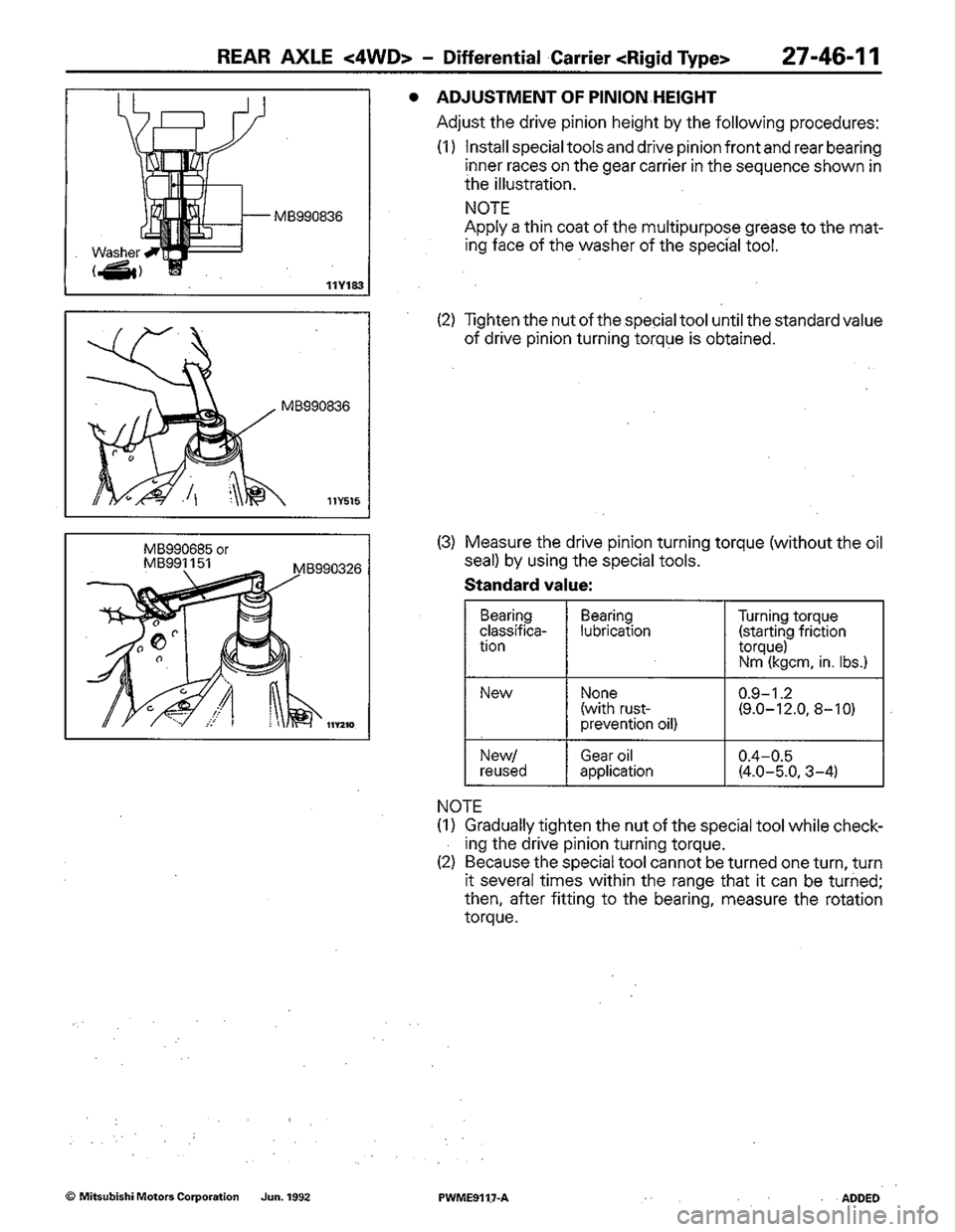 MITSUBISHI COLT 1992 Workshop Manual MITSUBISHI COLT 1992 Workshop Manual
