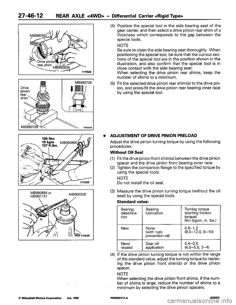 MITSUBISHI COLT 1992 Workshop Manual MITSUBISHI COLT 1992 Workshop Manual